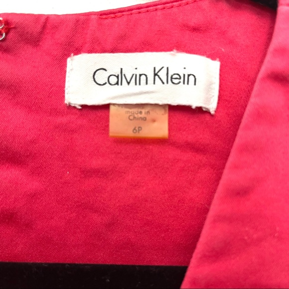 Calvin Klein Women's V Neck with Lace Dress in Bright Pink size 6P/SP - Picture 4 of 10